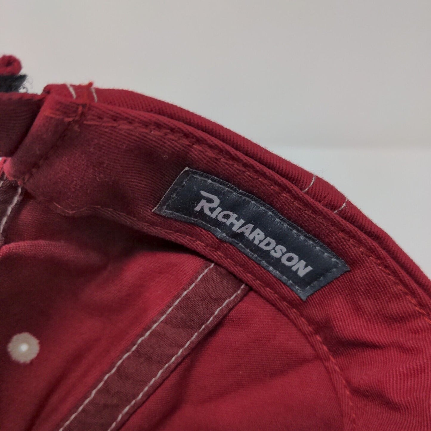 Farm Bureau Ins. Strapback Hat Red OSFA Embroidered Solid Richardson