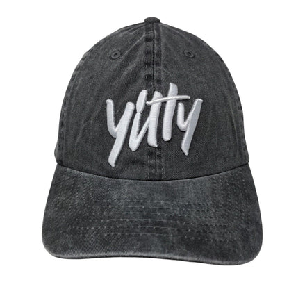 Yitty Ponytail Strapback Hat Gray One Size Stretch Embroidered Vented Holes