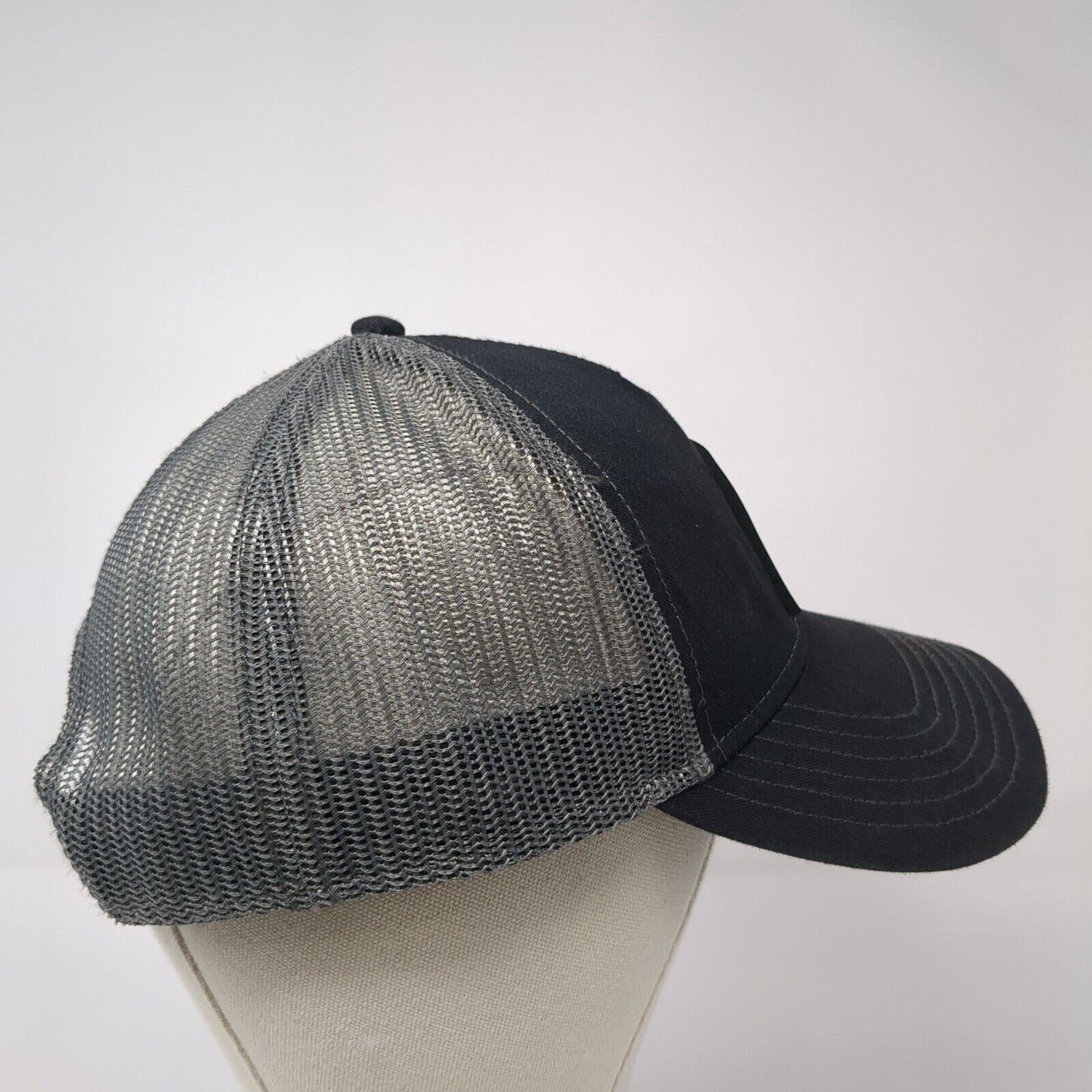 Otto Snapback Mesh Back Trucker Hat Black One Size Letter F Logo Patch