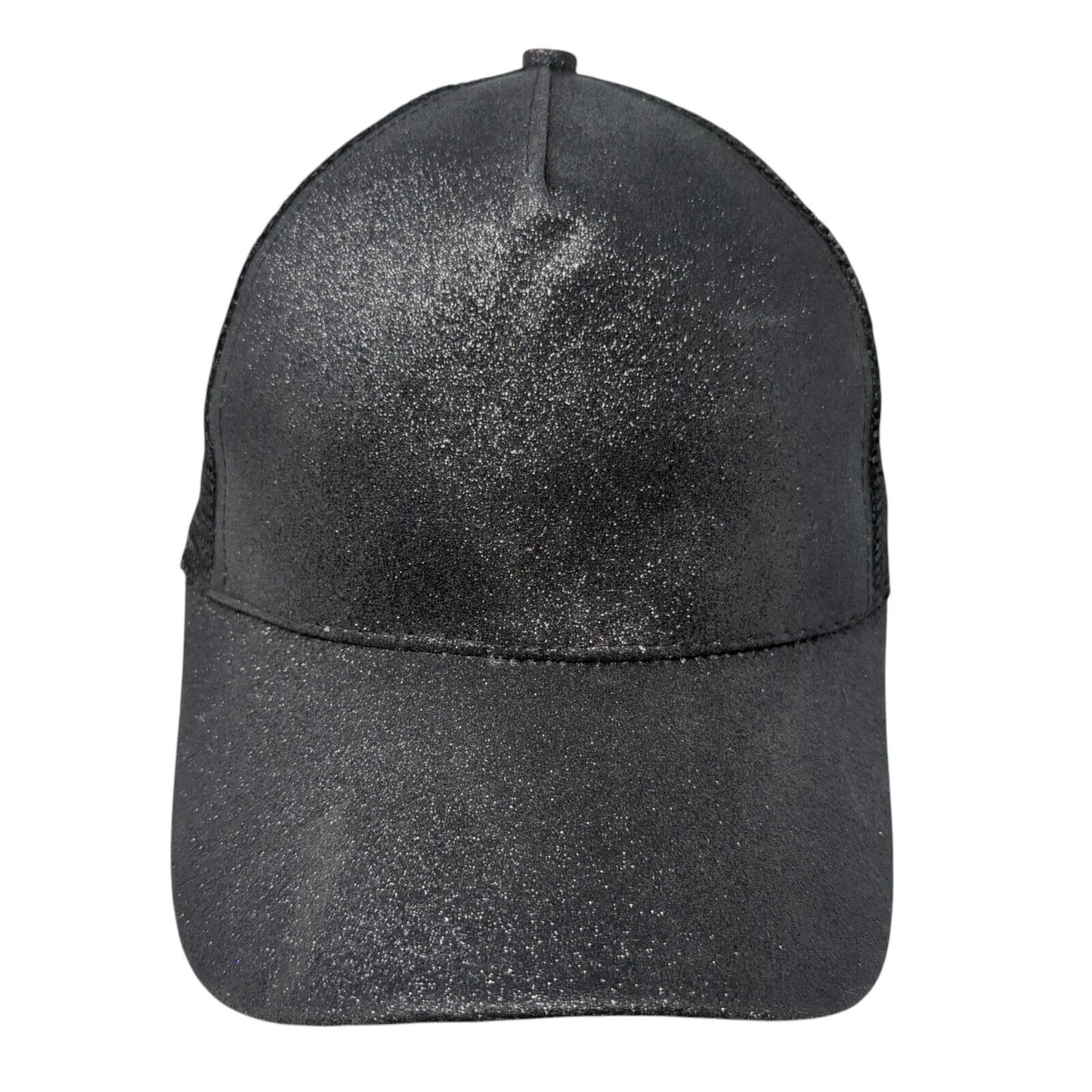 Unbranded Strapback Mesh Back Trucker Hat Black One Size Ponytail Blank