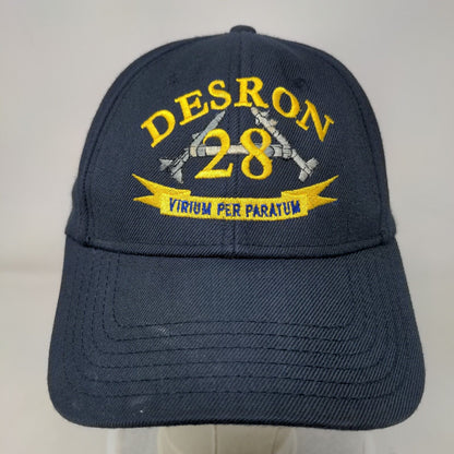 Desron 28 Virium Per Paratum Strapback Hat Blue OSFM Embroidered Otto