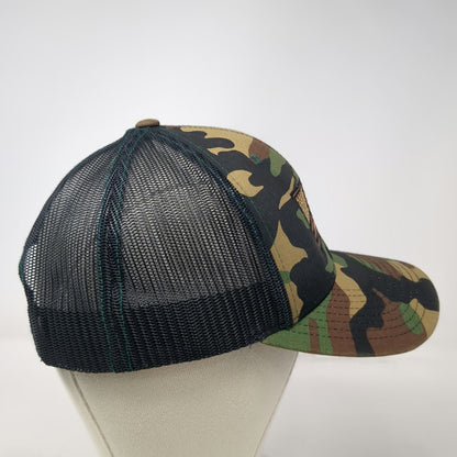 Richardson Trucker Hat Green Camo One Size American Flag Lund Mesh Back Snapback