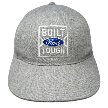 Ford Snapback Hat Gray One Size Built Tough Logo Graphic Embroidered Auto Truck