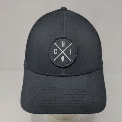 CHI Snapback Trucker Hat Black One Size Adjustable Embroidered Mesh Back HAKA