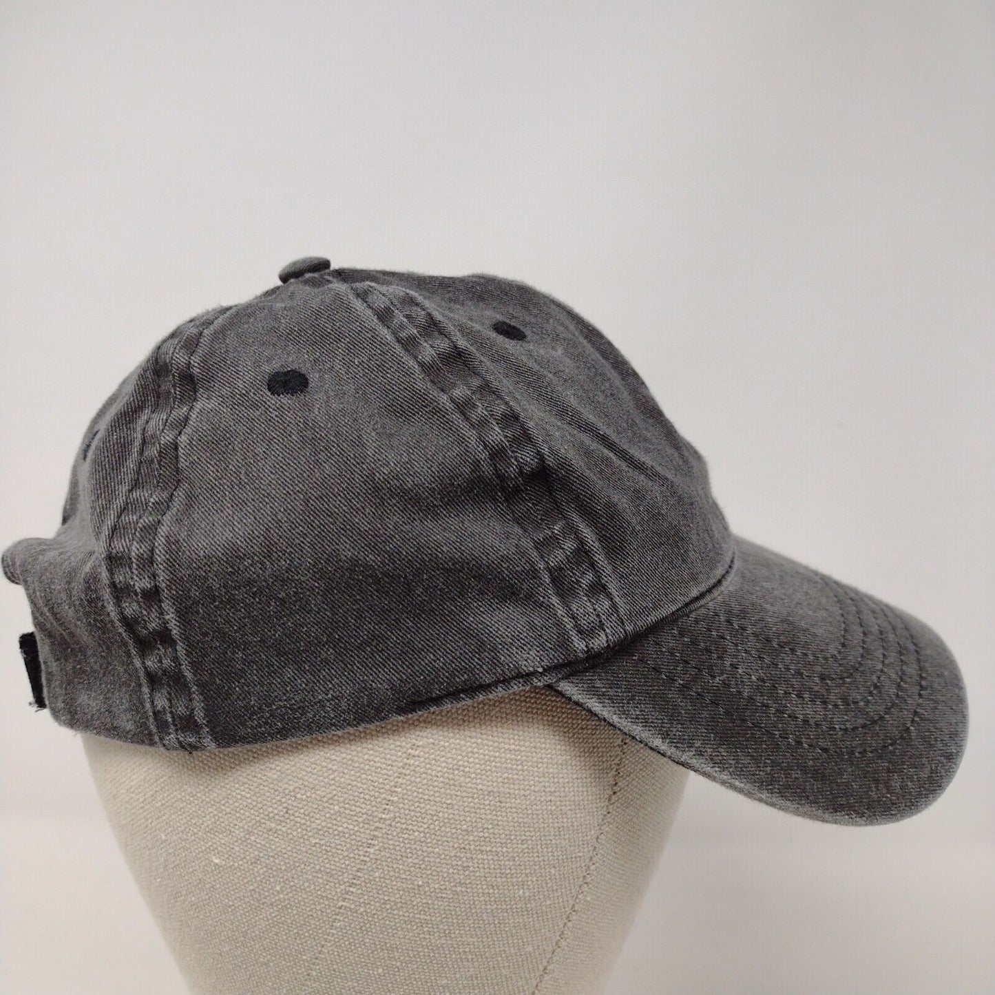 Unbranded Strapback Hat Gray OSFM Adjustable Vented Holes 6 Panel Blank