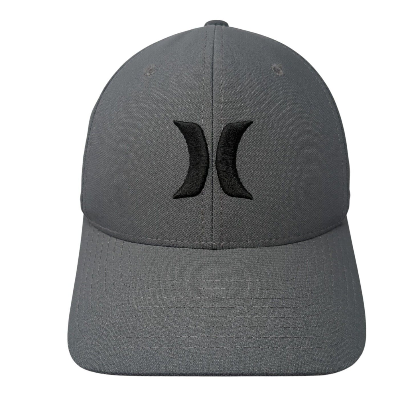 Hurley Fitted Hat Gray Small-Medium Flexfit Embroidered Logo 6 Panel