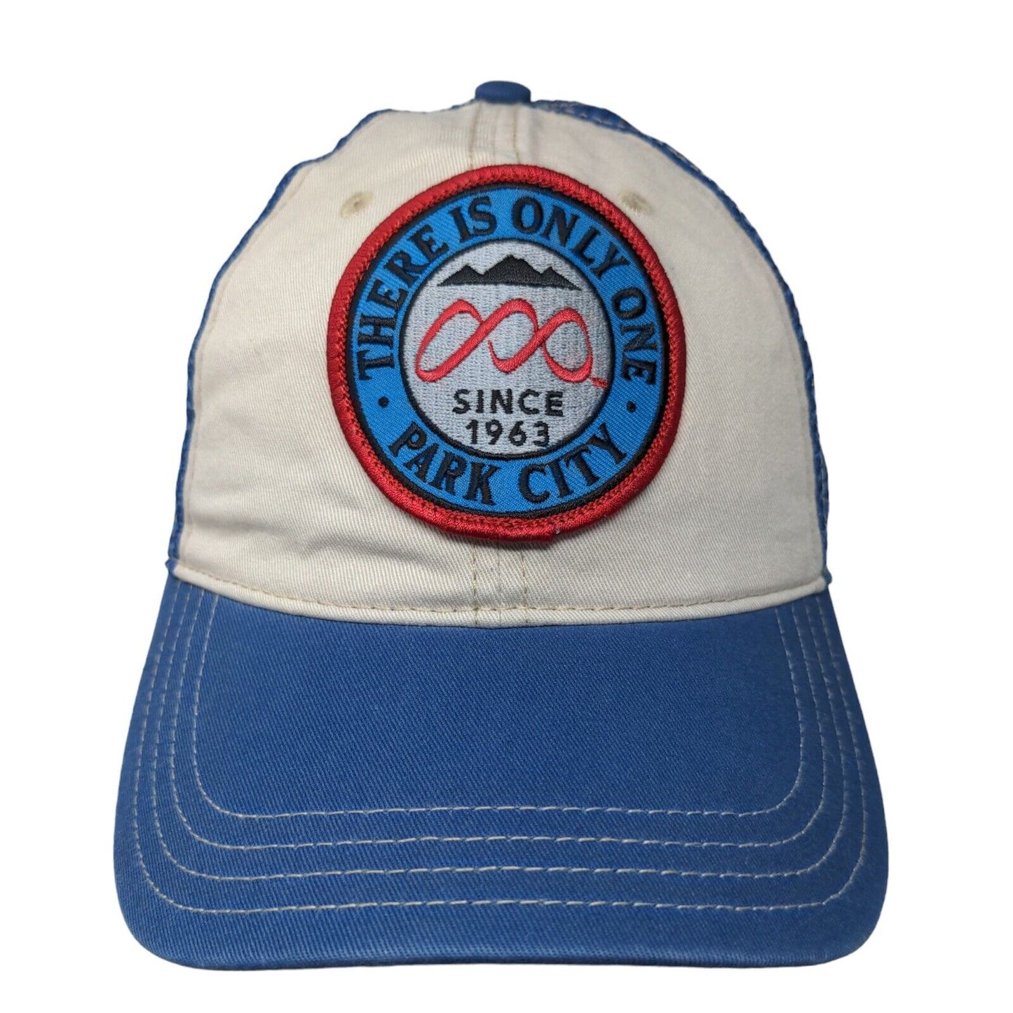 There is Only One Park City Since 1963 Strapback Trucker Hat Blue OSFA Mesh Back