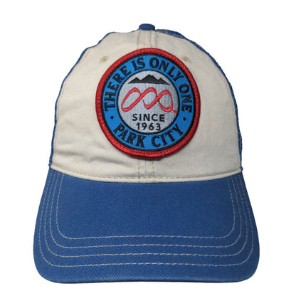 There is Only One Park City Since 1963 Strapback Trucker Hat Blue OSFA Mesh Back