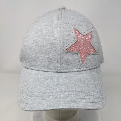Glitter Star Strapback Hat Gray One Size Adjustable Lightweight 6 Panel Cotton