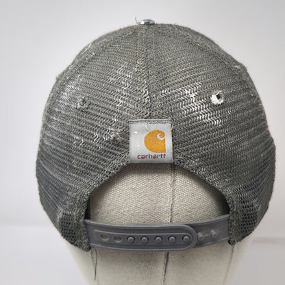 Carhartt Trucker Hat Gray One Size Snapback Mesh Logo Canvas Work Hat