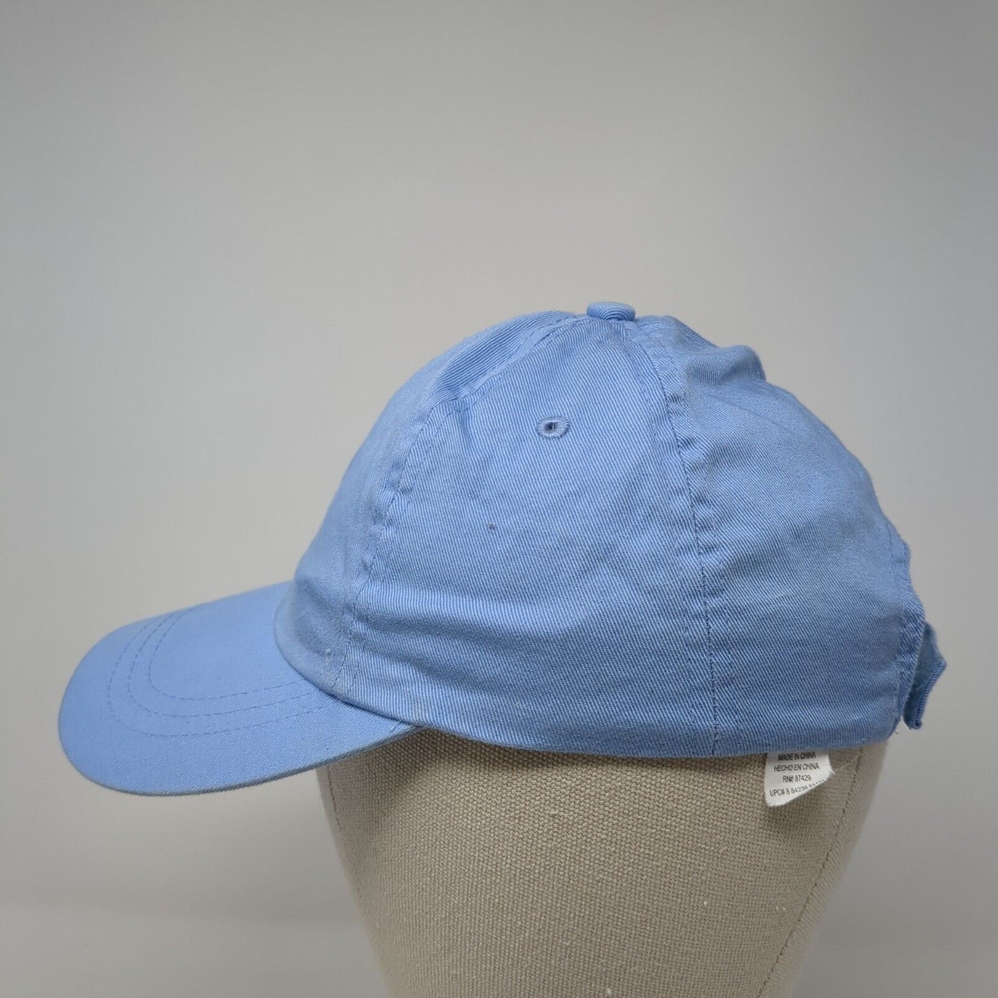 Unbranded Strapback Hat Blue One Size Adjustable Vented Holes 6 Panel Blank