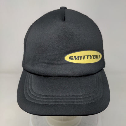 Smittybilt Snapback Trucker Hat Black One Size Adjustable Breathable Mesh Back