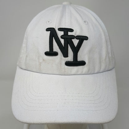 Baseball Cap White One Size NY New York Embroidered Slideback Adjustable Hat
