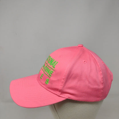 International Submarine Races Strapback Hat Pink Embroidered Logo Adjustable