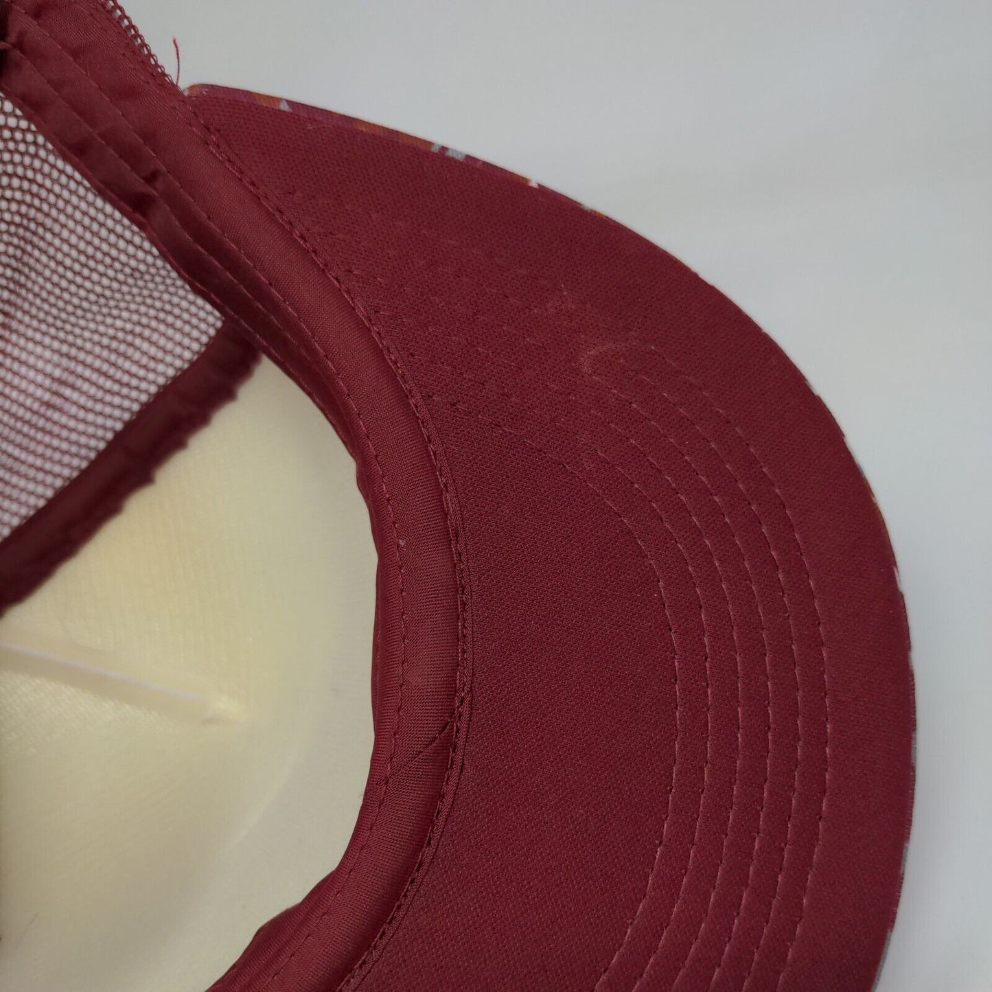 The Baseball Box Snapback Mesh Back Trucker Hat Red OSFA Geometric