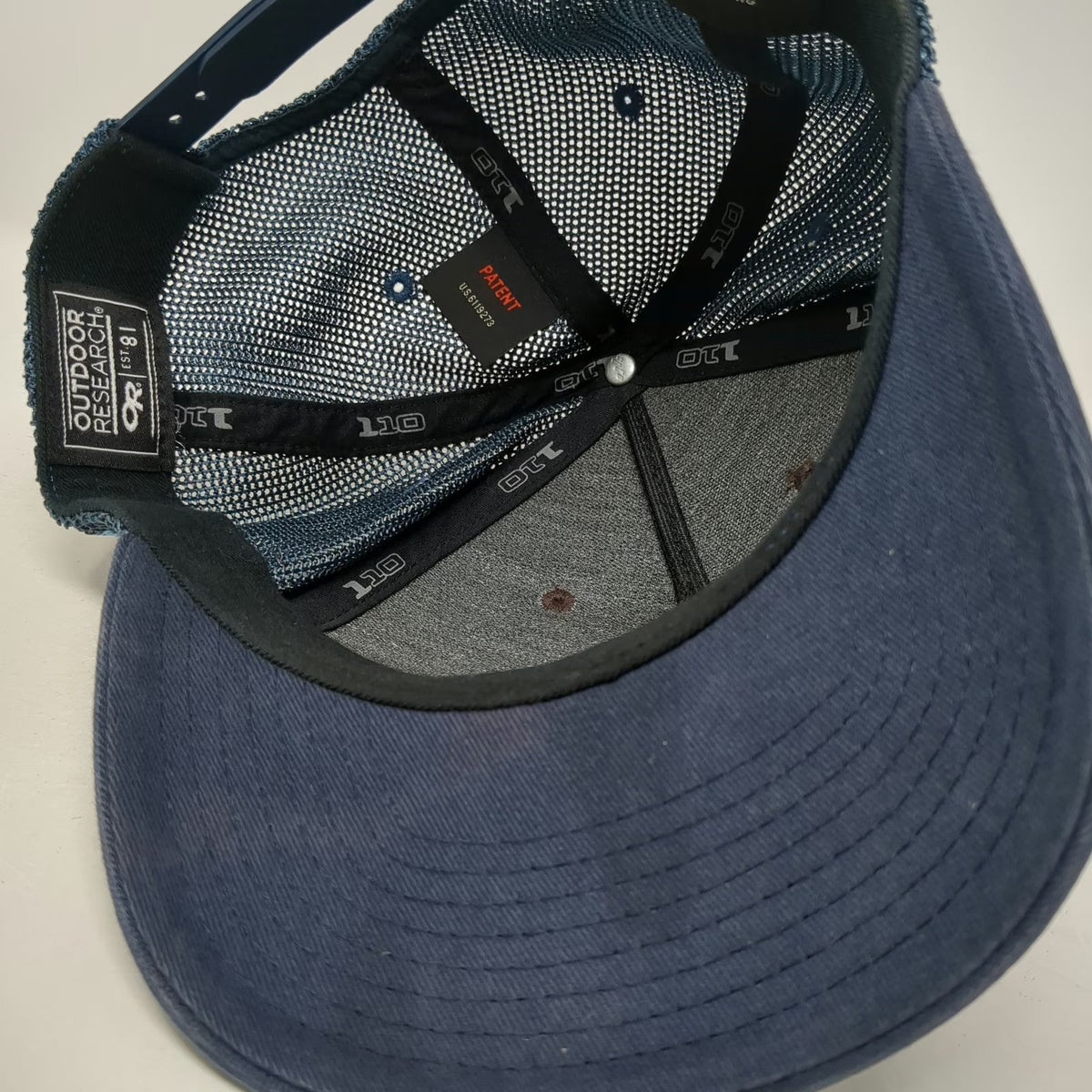 Outdoor Research Trucker Hat Blue One Size Woven Pattern Mesh Back Snapback