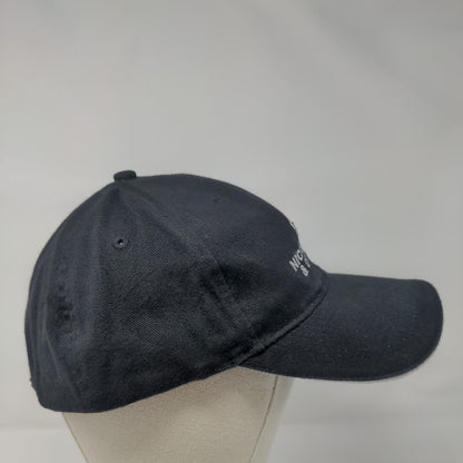 Nicholas & Company Strapback Hat Black One Size Adjustable Embroidered AMC