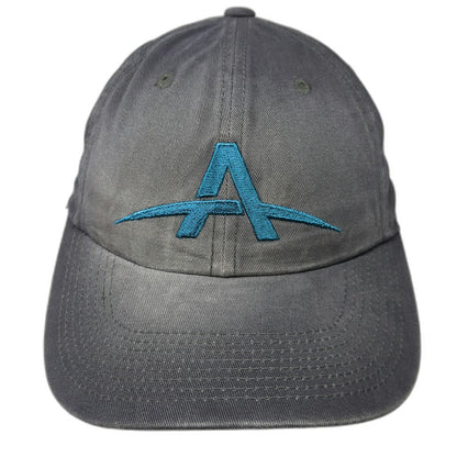 Port Authority Baseball Cap Gray OSFM Teal Embroidered Logo Hat Strapback Cotton