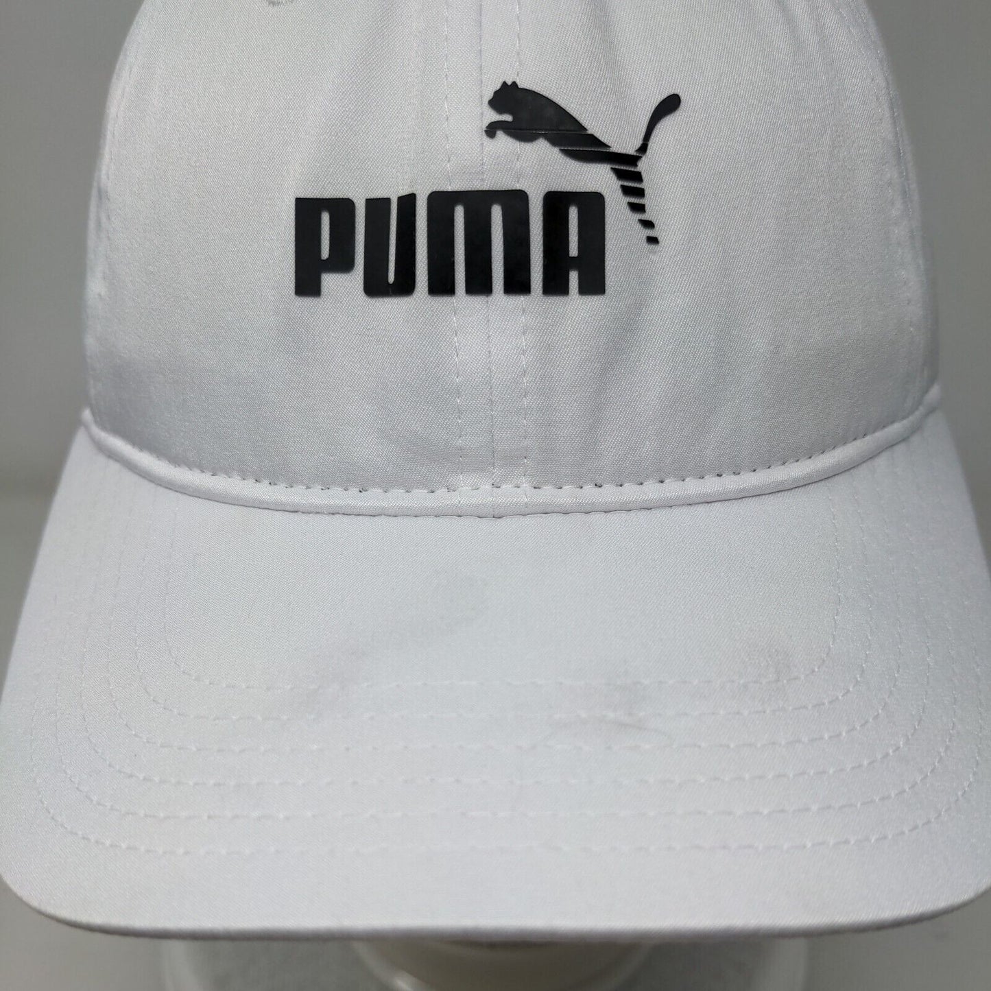 PUMA Strapback Hat White One Size Adjustable Embroidered Logo Vented Holes