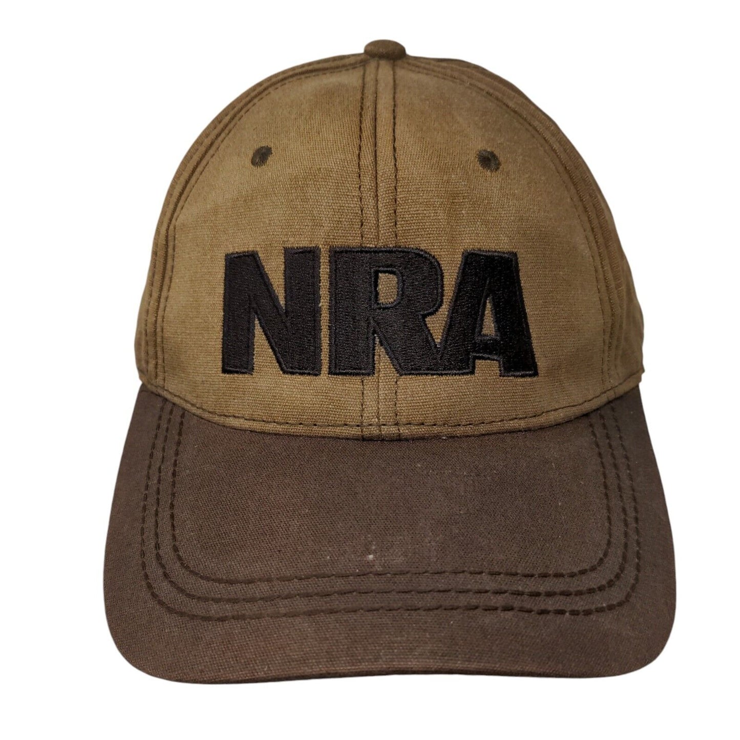 NRA Est. 1871 Strapback Hat Brown One Size Adjustable Embroidered Cotton