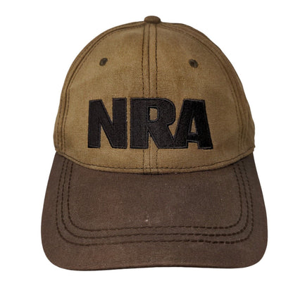 NRA Est. 1871 Strapback Hat Brown One Size Adjustable Embroidered Cotton
