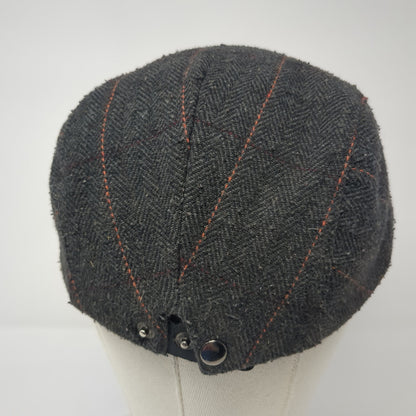 Unbranded Newsboy Cap Gray One Size Adjustable Lightweight Tweed Blank