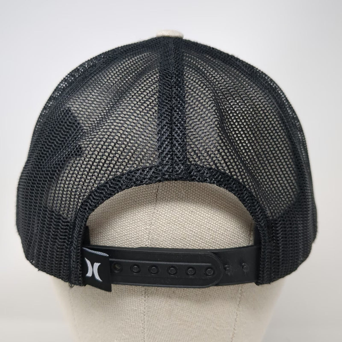 Hurley Trucker Hat Beige One Size Mesh Snapback Black Embroidered Logo Hat