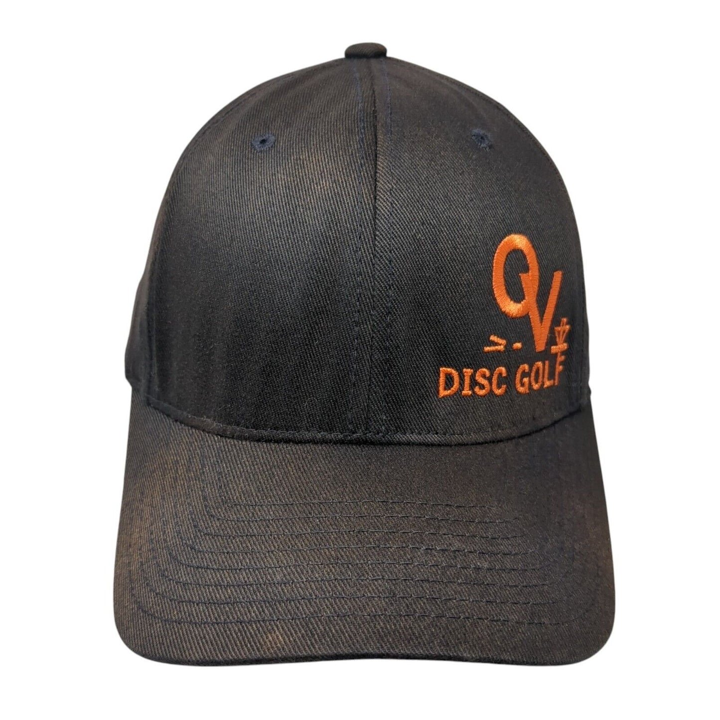 Disc Golf Fitted Hat Black L-XL Stretch Embroidered Flexfit Yupoong