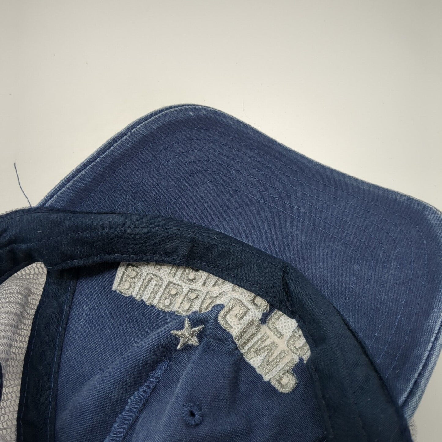 Bubba Gump Shrimp Co. Snapback Trucker Hat Blue One Size Adjustable Mesh Back