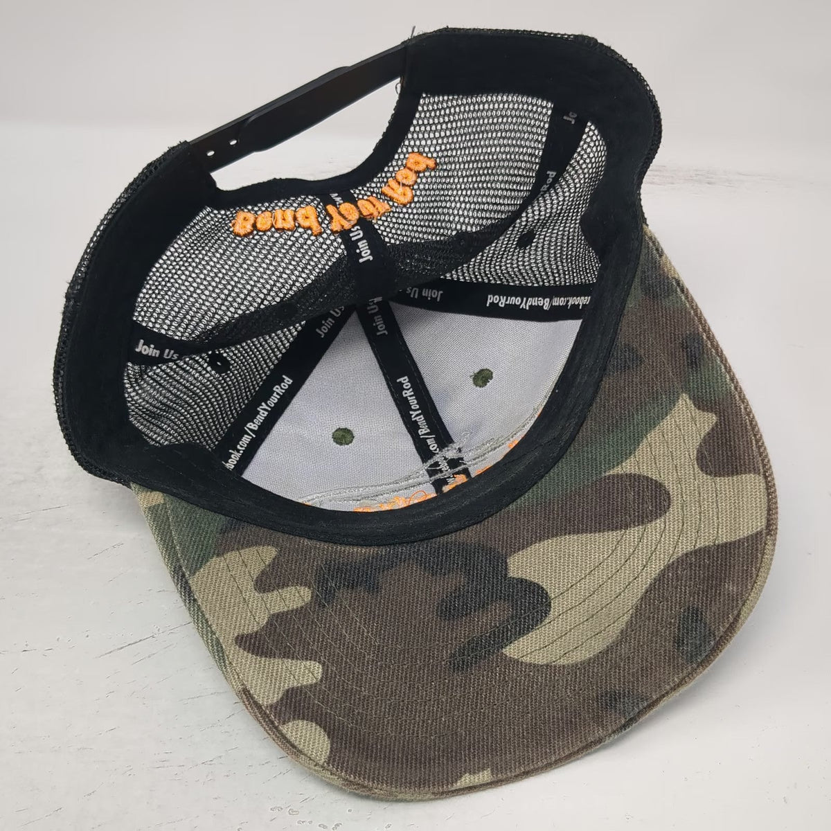 Fishoholic Trucker Hat Green Black One Size Camo Snapback Bend Your Rod Fishing
