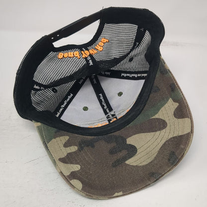 Fishoholic Trucker Hat Green Black One Size Camo Snapback Bend Your Rod Fishing