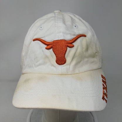 Texas Longhorns Slideback Hat White Distressed Faded Size OSFA Embroidered NCAA