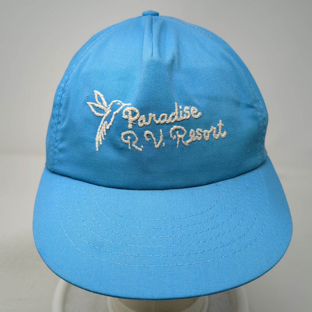 5 Panel Blue Hat One Size Paradise RV Resort Hummingbird Snapback Made in USA