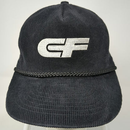 Tonkin Inc. 5 Panel Black Hat One Size Corduroy Rope CF Snapback Cotton Logo Cap