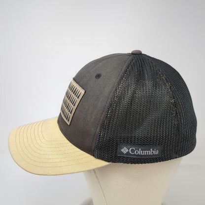 Columbia Baseball Cap Gray Beige One Size Mesh Back Pine Tree American Flag Hat