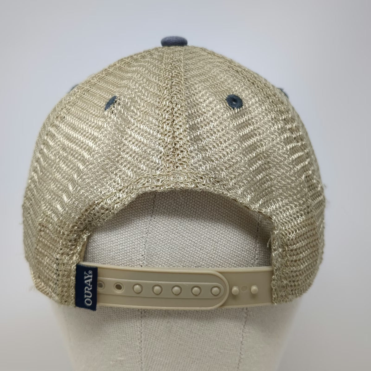 Ouray Trucker Hat Blue Beige One Size Space Needle Seattle 1962 Mesh Snapback