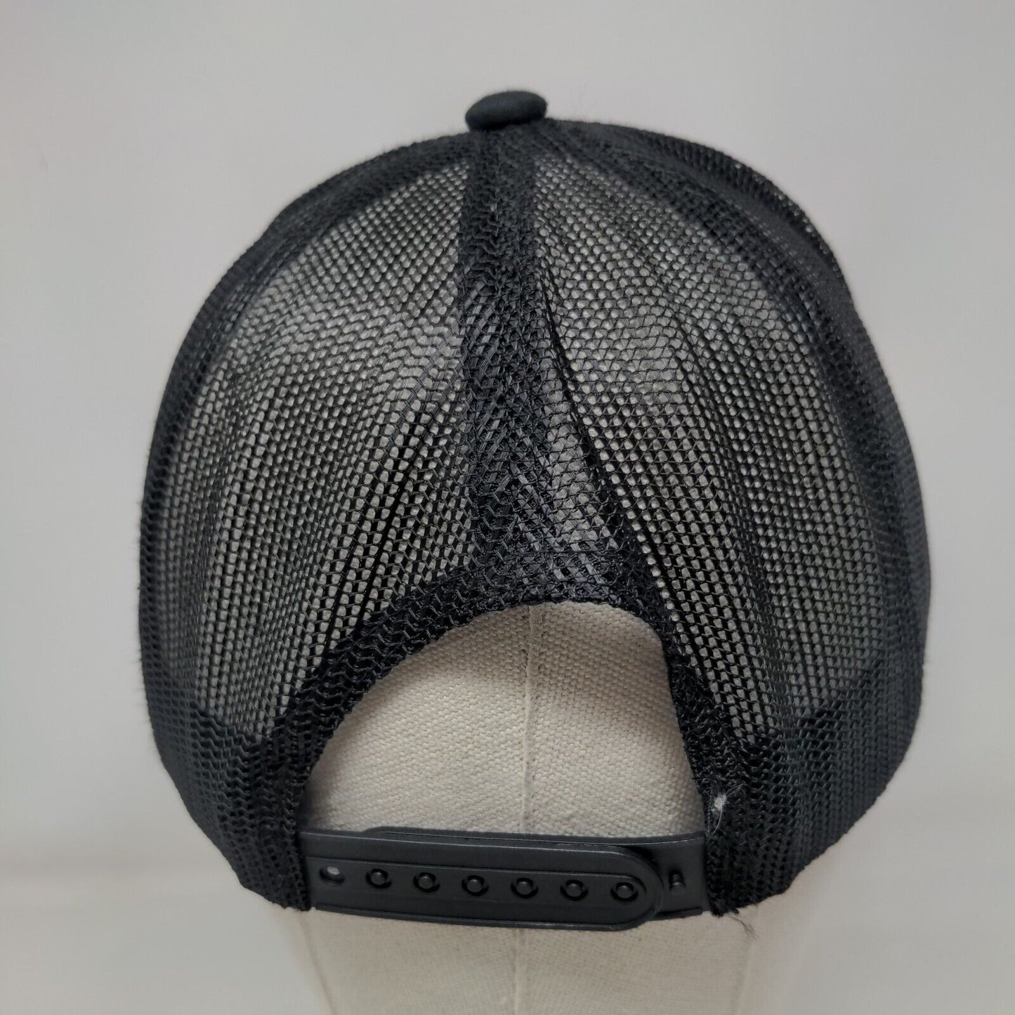 Bass Pro Shops Snapback Trucker Hat Black OSFM Adjustable Mesh Back Gone Fishing