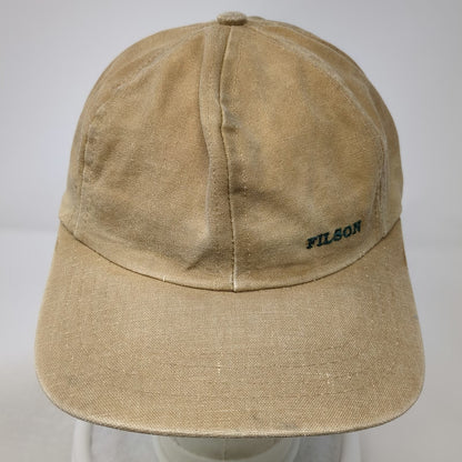 Filson Baseball Cap Brown One Size Leather Strap Waxed Cotton Logo Seattle Hat