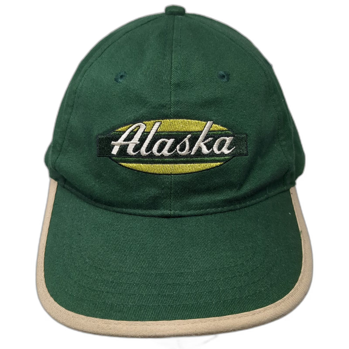 K-Products Alaska Baseball Cap Green One Size Slideback Contrast Brim Piping Hat