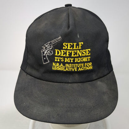 Paramount 5 Panel Black Hat One Size NRA ILA Self Defense Right Gun Snapback