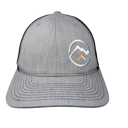 Mountain Snapback Trucker Hat Gray One Size Adjustable Mesh Back Richardson