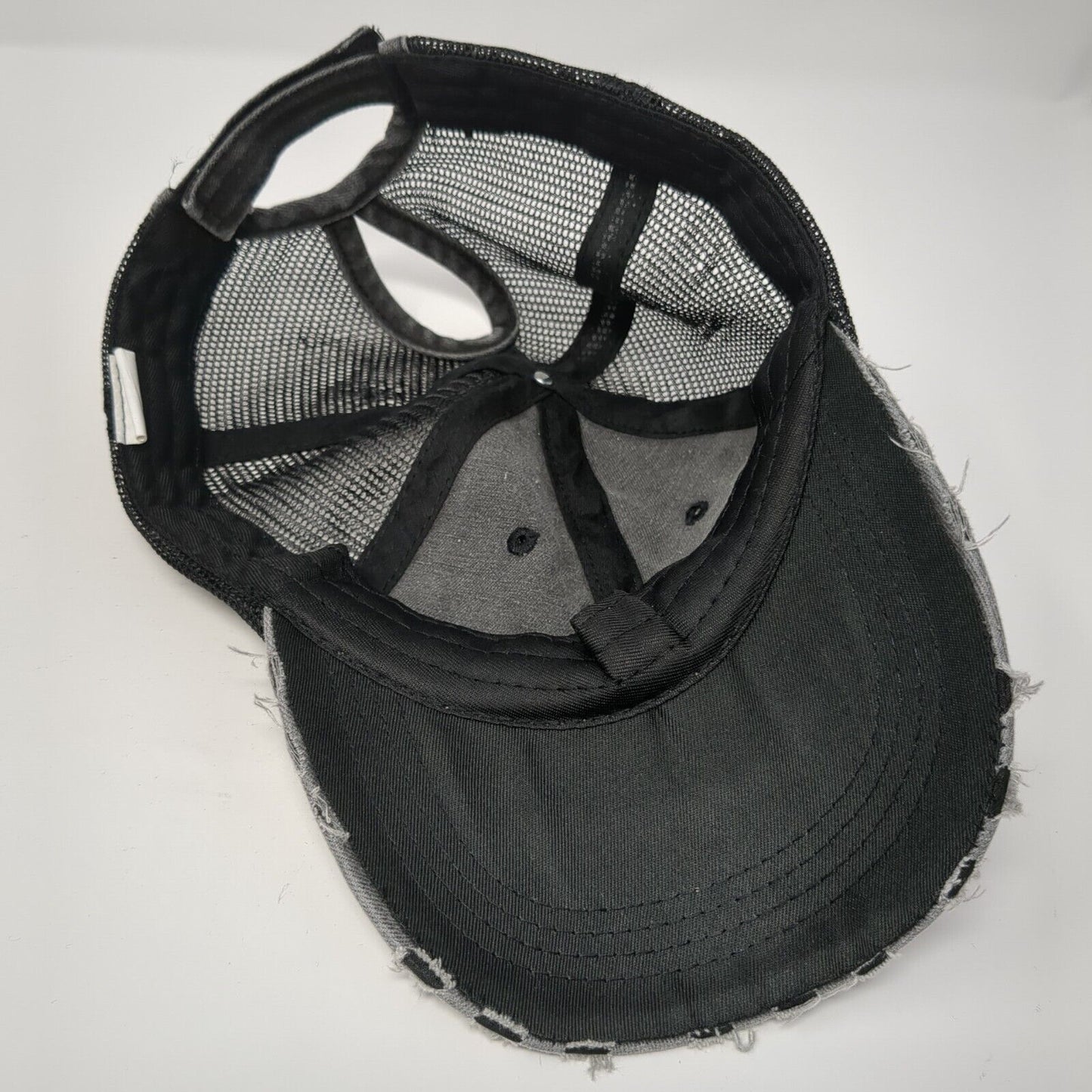 Mama Strapback Trucker Hat Ponytail Gray One Size Mesh Back Adjustable