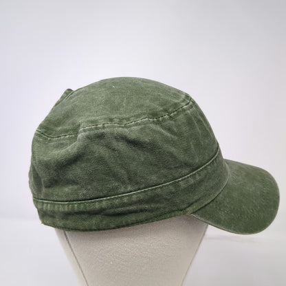 ponyflo Army Cap Green One Size Ponytail Opening Strapback Hat Cotton Washed