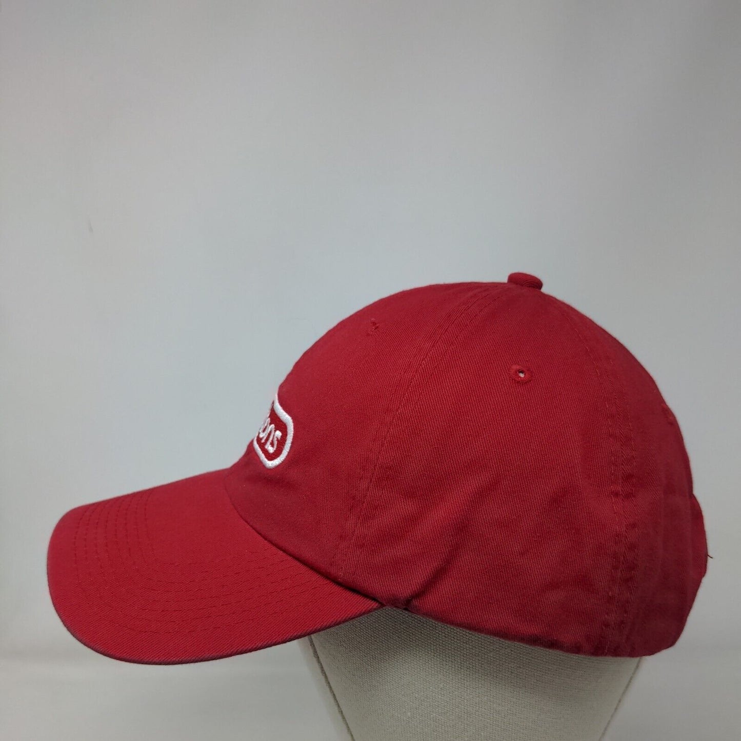 Jacksons Slideback Hat Red One Size Embroidered 6 Panel Fahrenheit