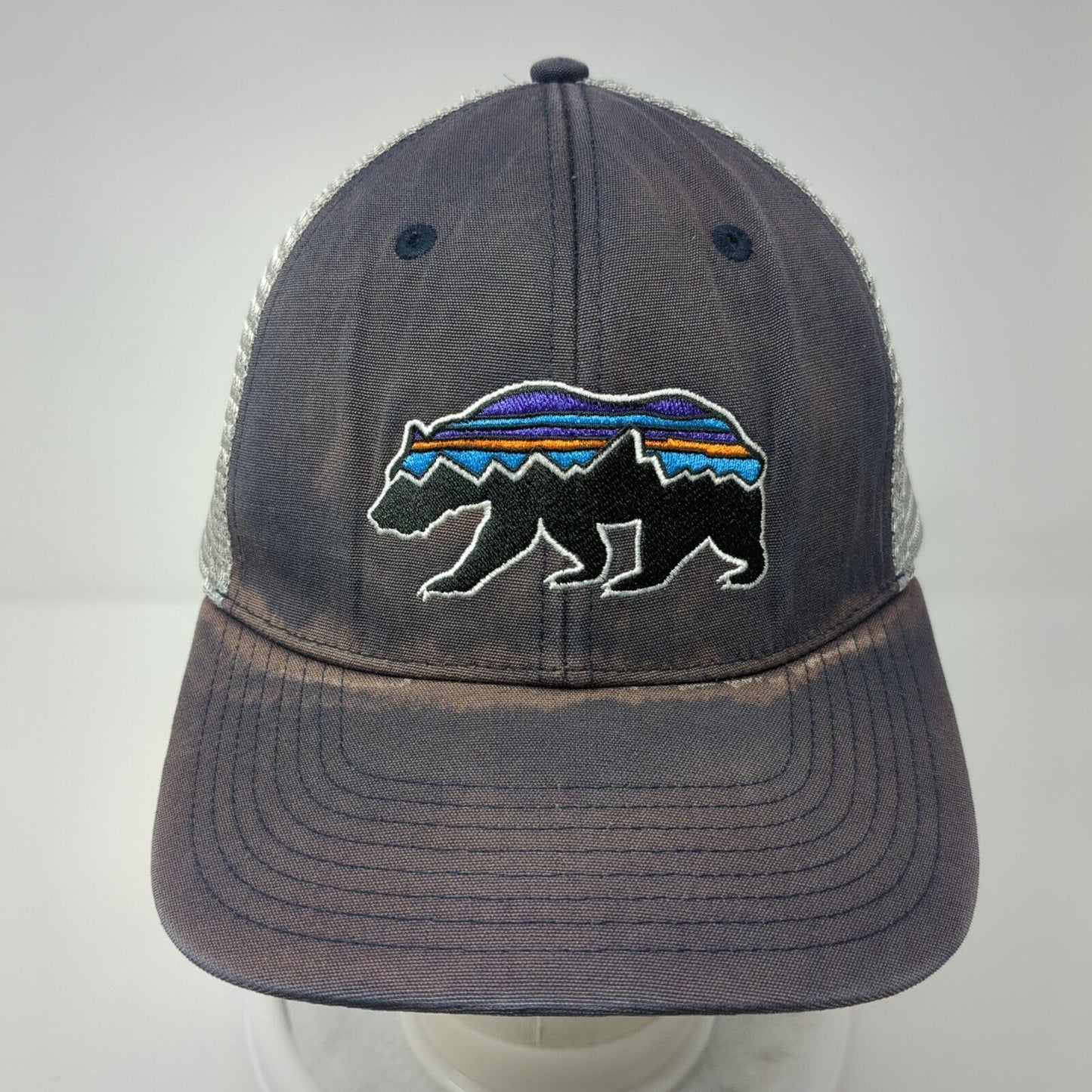 Patagonia Fitz Roy Bear Snapback Trucker Hat Blue OSFA Mesh Back