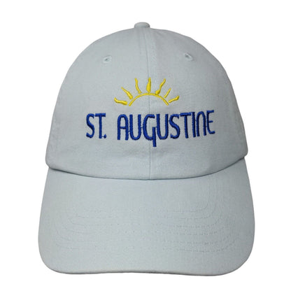 St. Augustine Slideback Hat Blue One Size Solid Adjustable Embroidered