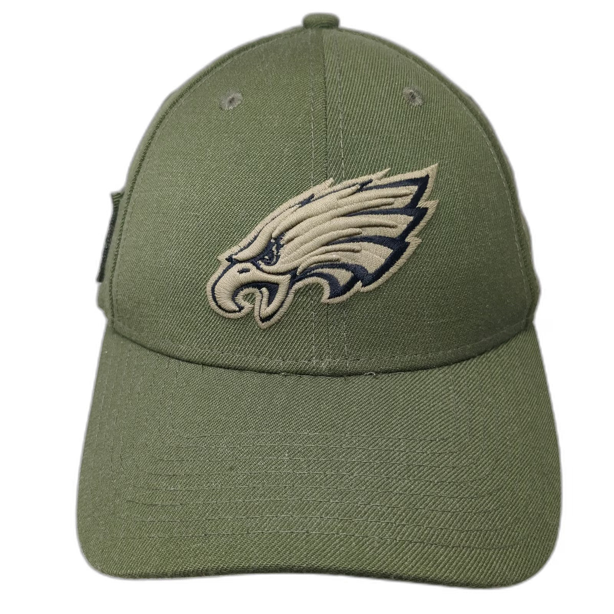 New Era Philadelphia Eagles NFL Hat Green L Salute to Service Flag Patch Stretch