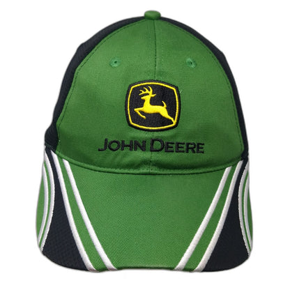 John Deere Baseball Cap Green One Size Mesh Back Contrast Piping Strapback Hat
