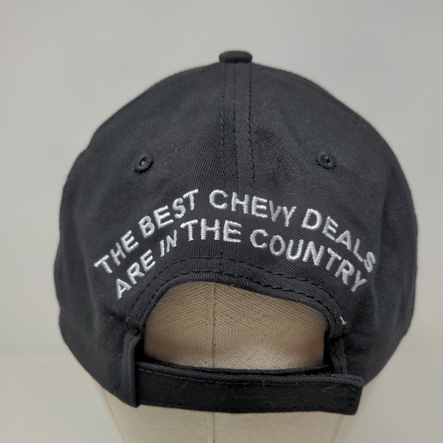 Sam Pierce Chevrolet Men's Strapback Hat Black Size OSFM Embroidered Logo Cotton