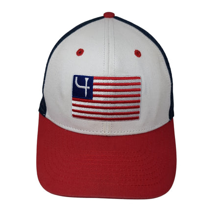 USA Flag Snapback Mesh Back Trucker Hat Multicolor One Size Adjustable